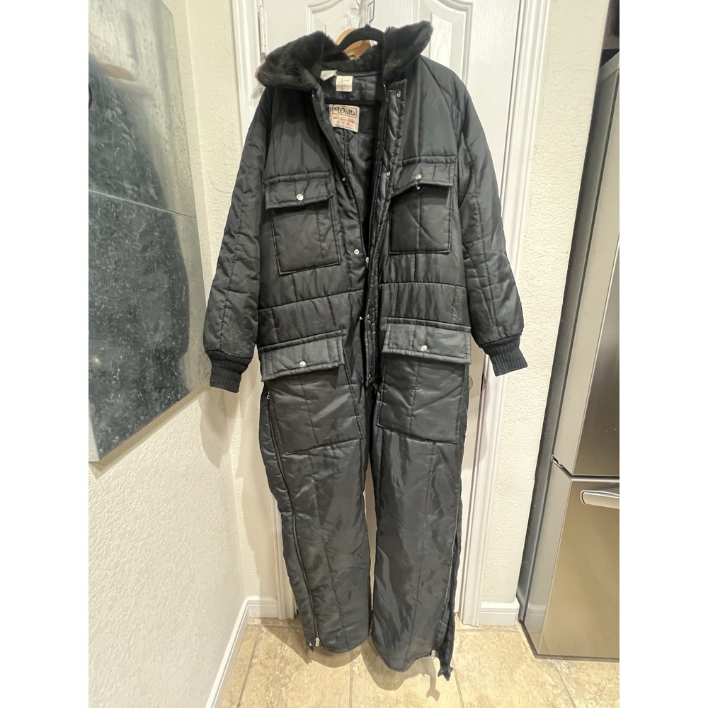 VTG Wall's Blizzard Pruf Black Insulated Ski Snow Suit Coveralls Size 2XL